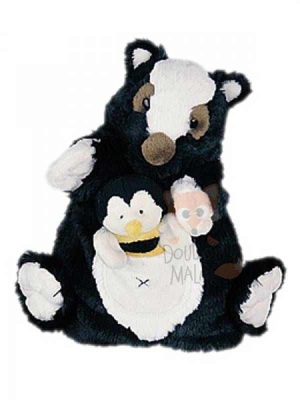  handpuppet skunk and bee black white 